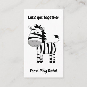 Carte D'appel Jeu Zebra Cute