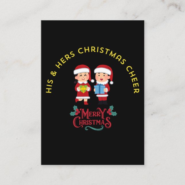 CARTE D'APPEL JOIE DE NOËL À LUI ET À ELLE (Devant)