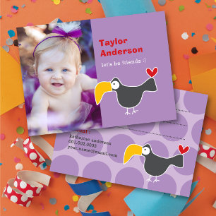 Carte D'appel Joli dessin Brown Singe Photo Jeu de l'enfant Date