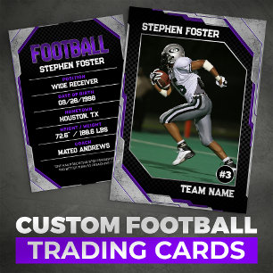 Carte D'appel Joueur de football violet Black Football