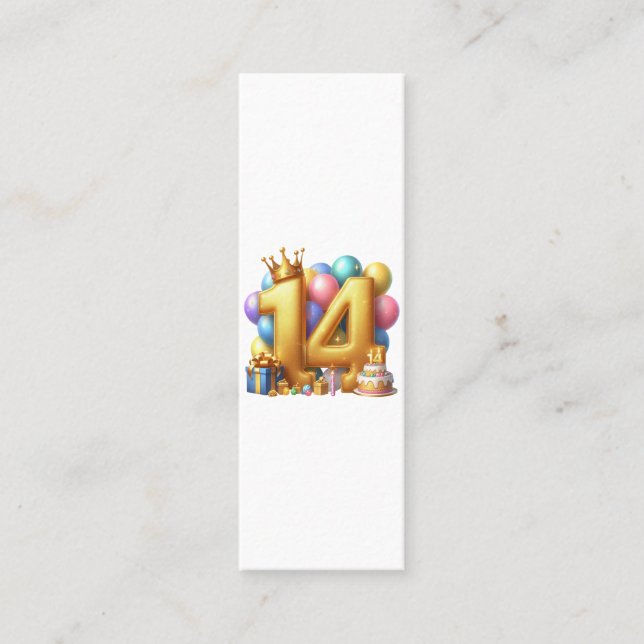 Carte D'appel Joyeux 14e anniversaire (Devant)