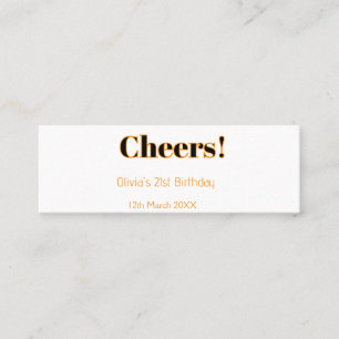 Carte D'appel Joyeux 21e anniversaire nom date simple minimal