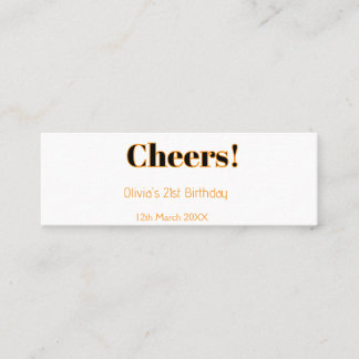 Carte D'appel Joyeux 21e anniversaire nom date simple minimal 