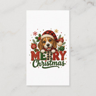 Carte D'appel Joyeux Noël Beagle Mignon