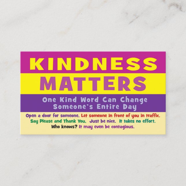 Carte D'appel Kindness Matters Cards - v3 (Devant)