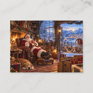 Carte D'appel Le matin après le Père Noël et les rennes de Noël