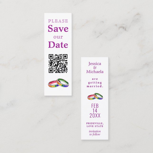 Carte D'appel LGBTQ+ avec QR 🌈 Entrelacés dans la Fierté – Mini (Devant / Derrière)