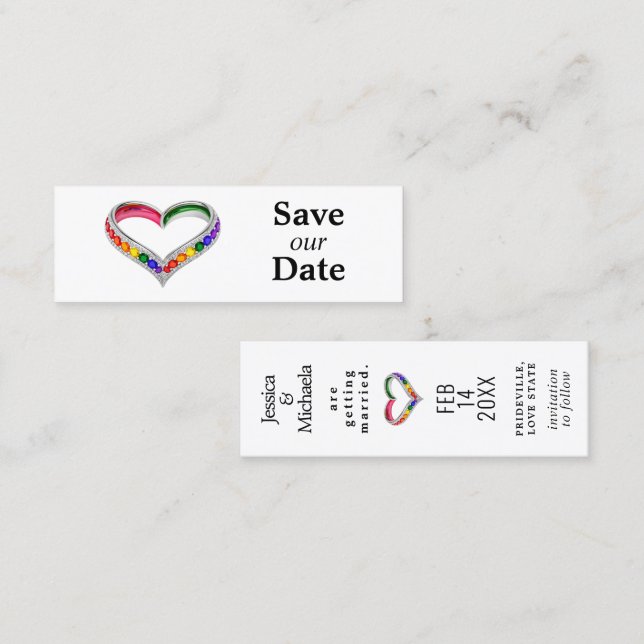 Carte D'appel LGBTQ+ save the date 🌈Intertwined in Pride (Devant / Derrière)