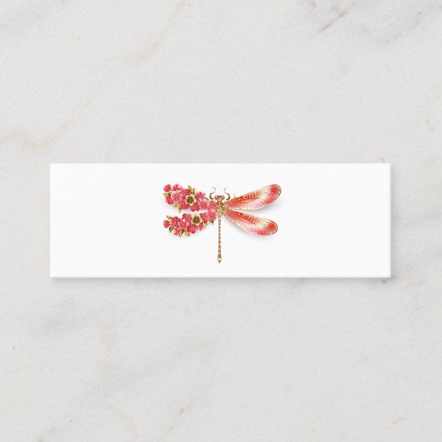 Carte D'appel libellule de fleurs avec sakura de bijoux (Devant)