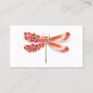 Carte D'appel libellule de fleurs avec sakura de bijoux