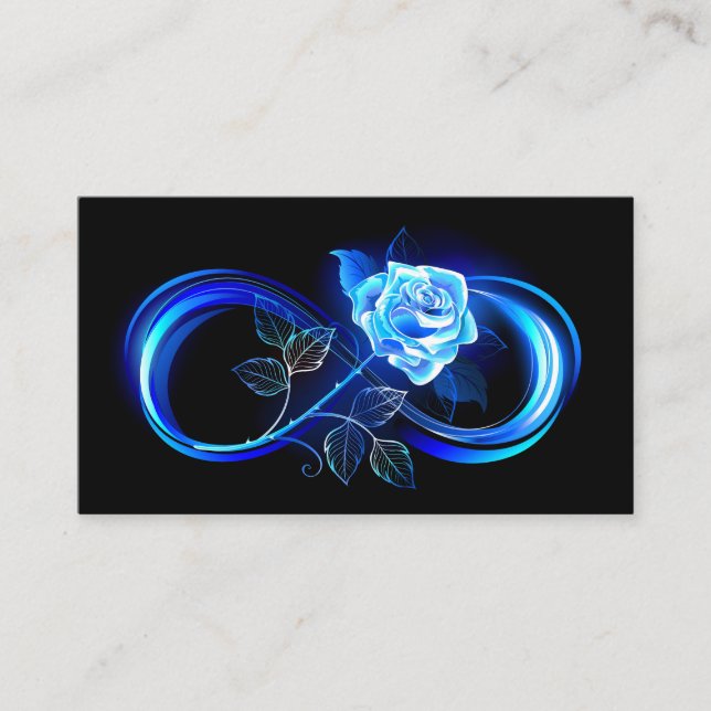 Carte D'appel L'infini lumineux avec une rose bleue (Devant)