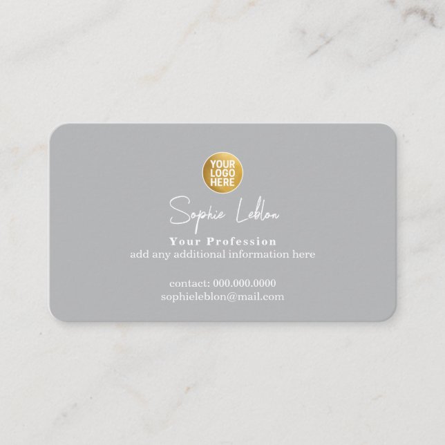 Carte D'appel Logo de l'entreprise marque gris (Devant)