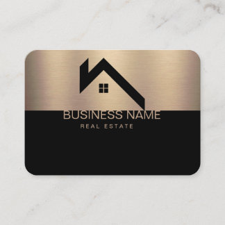 Carte D'appel Logo de maison moderne de biens immobiliers noir e