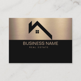 Carte D'appel Logo de maison moderne de biens immobiliers noir e
