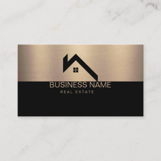 Carte D'appel Logo de maison moderne de biens immobiliers noir e