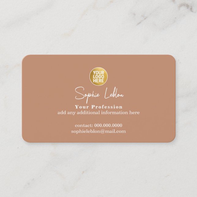 Carte D'appel Logo de marque d'entreprise marron terracotta (Devant)