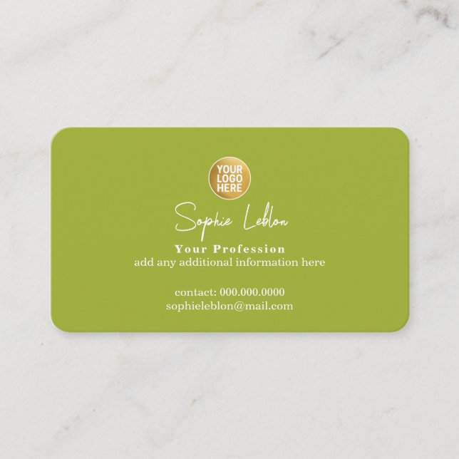 Carte D'appel Logo de marque d'entreprise pois vert (Devant)