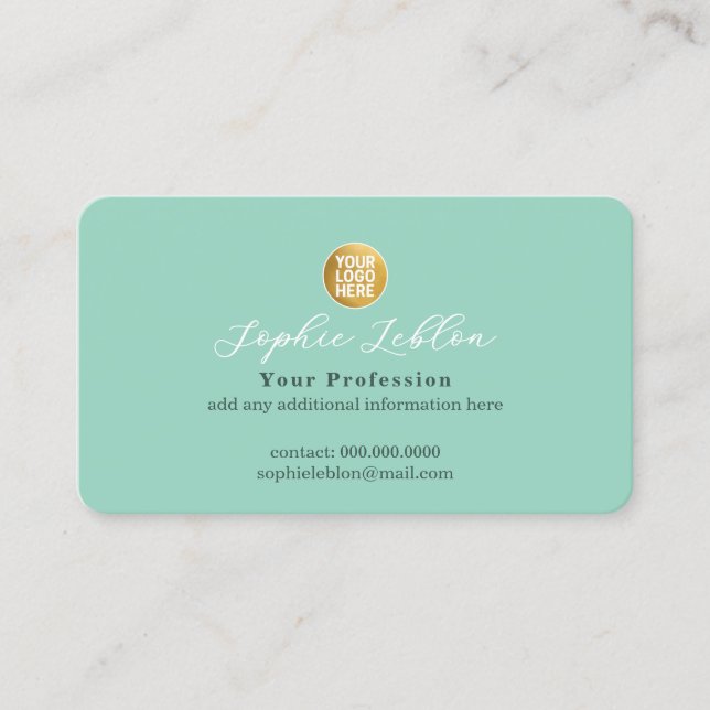 Carte D'appel Logo de marque d'entreprise sarcelle vif (Devant)