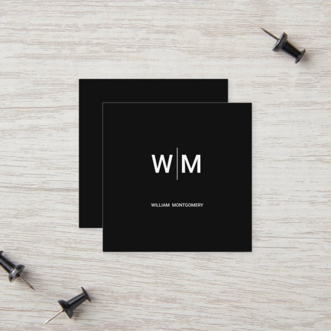 Carte D'appel Logo de marque noire | Entreprise (Devant/Arrière en situation)