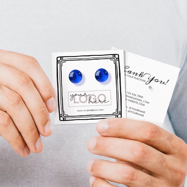 Carte D'appel Logo Doodle Stud oreille Carré Card 06 Petit Pack (Créateur téléchargé)