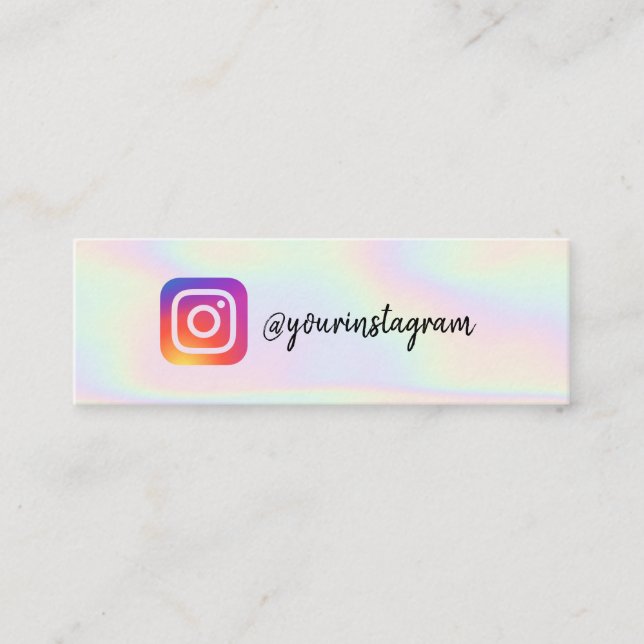 Carte D'appel Logo Instagram médias sociaux script holographique (Devant)