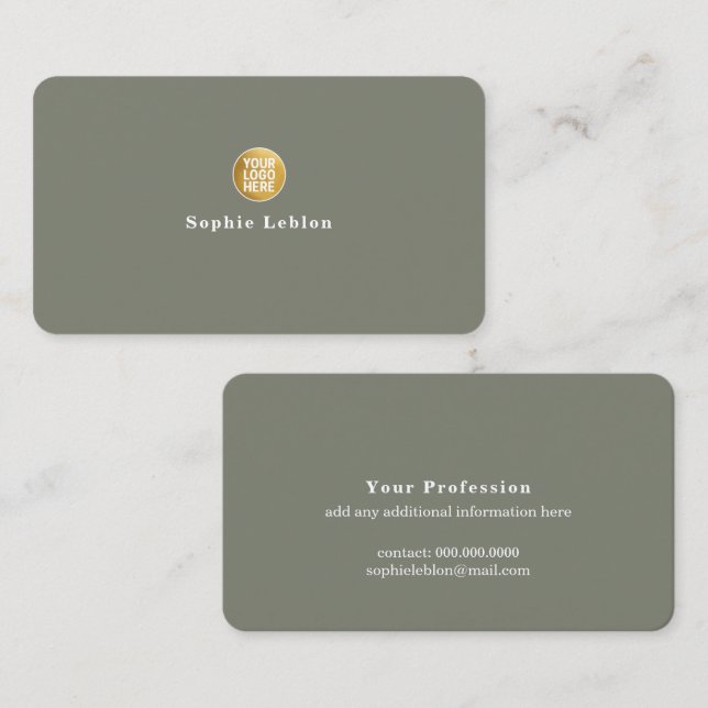 Carte D'appel Logo mark with name eucalyptus color (Devant / Derrière)