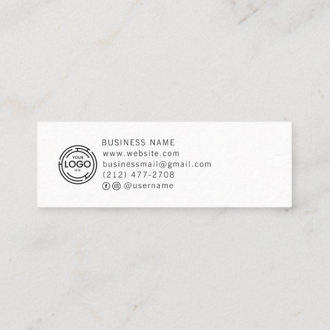 Carte D'appel Logo Personnalisé Chic Simple Collection Blanche (Dos)