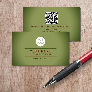 Carte D'appel Logo professionnel de QR Code Spotlight Green Name