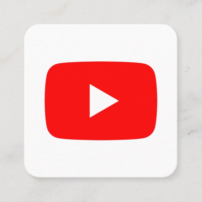 Carte D'appel Logo Youtube promo en rouge et blanc (Devant)