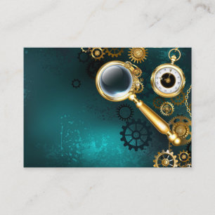 Carte D'appel Loupe en style Steampunk
