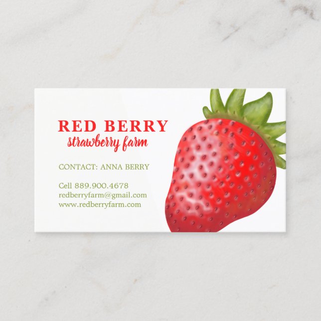 Carte D'appel Lovely Realist Fresh Strawberry Farm Graphic (Devant)