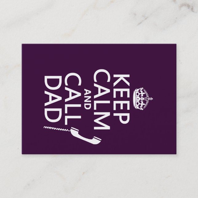 Carte D'appel Maintenez papa calme et d'appel (Devant)