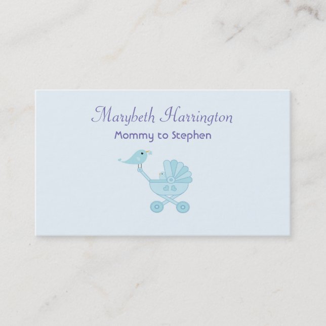 Carte d'appel maman Baby Blue Birds (Devant)