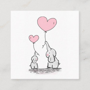 Carte d'appel maman Cute Elephants Carte de visite