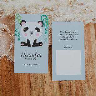 Carte d'appel maman Cute Panda Bear Bamboo