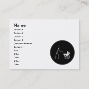 Carte D'appel Maman de rayon X et bébé squelettiques - B&W