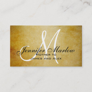 Carte d'appel maman Monogramme vintage