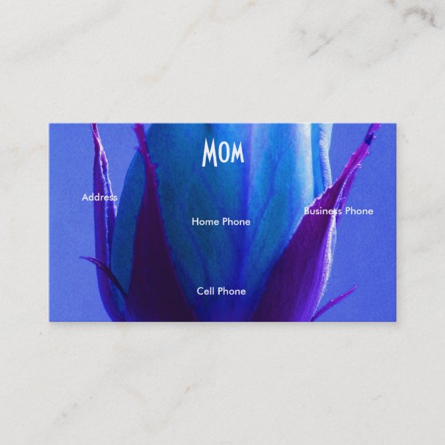 Carte D'appel Maman Rose bleu rose (Devant)