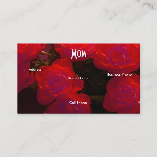 Carte D'appel Maman Roses rouges jaunes (Devant)