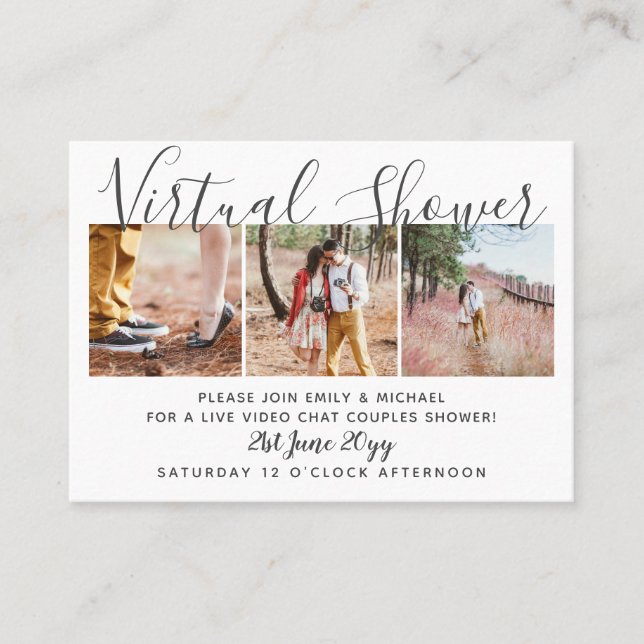 Carte D'appel Mariage PHOTO de douche virtuelle Budget Conversat (Devant)