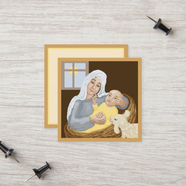 Carte D'appel Marie et Jésus (Devant/Arrière en situation)