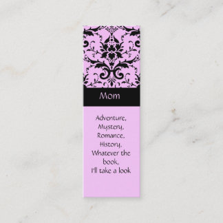 Carte D'appel Marque-pages roses et noires de damassé