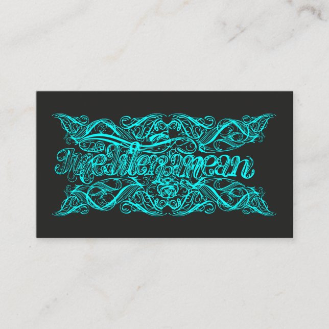 Carte D'appel Mediterranean - Calligraphy (Devant)