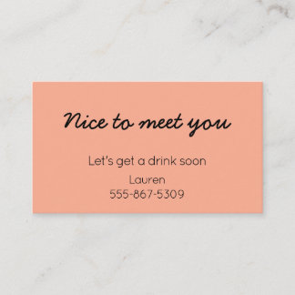 Carte D'appel Meet Cute - Dating "Call Me" Card