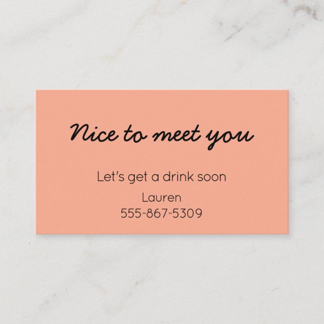 Carte D'appel Meet Cute - Dating "Call Me" Card (Devant)
