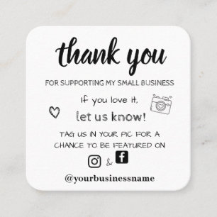 Carte D'appel merci aux petites entreprises facebook instagram m