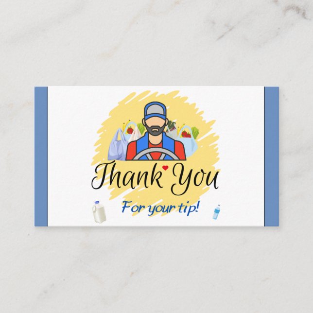 Carte D'appel Merci client du pilote de livraison pour conseils (Devant)