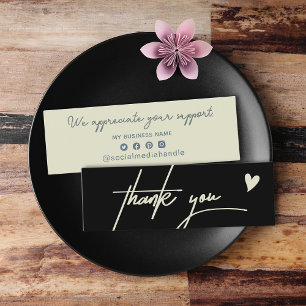 Carte D'appel Merci Noir Moderne Pour Acheter Petites Entreprise