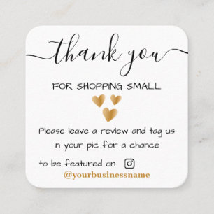 Carte D'appel merci Petite entreprise artisanale instagram