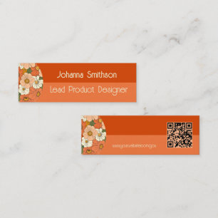 Carte d'appel mini Floral Retro Orange Groove